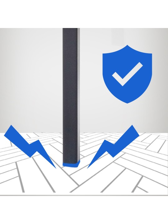 Tabouret de bar Damaso B feutre avec structure à 4 pieds, gris