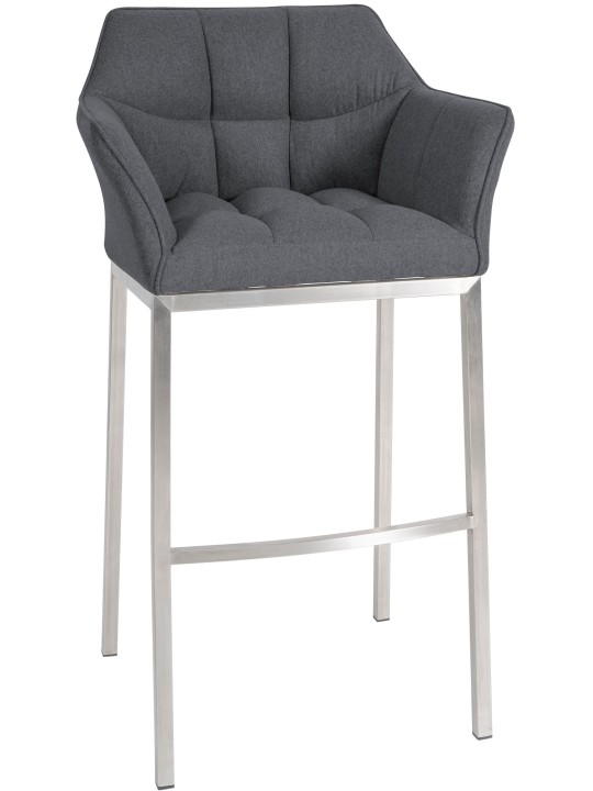 Tabouret de bar Damaso E feutre avec structure à 4 pieds, gris Tabouret de bar Damaso E feutre avec structure à 4 pieds, gris