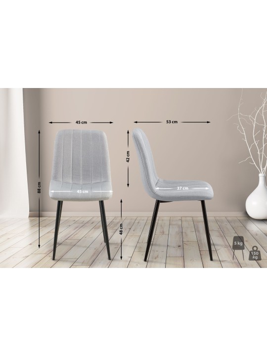 Chaise Dijon tissu, gris Chaise Dijon tissu, gris