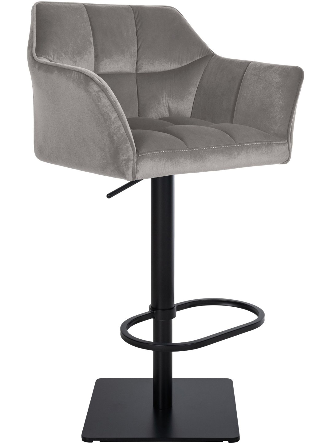 Tabouret de bar Damaso B velours, gris