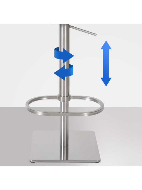 Tabouret de bar Damaso E velours, gris