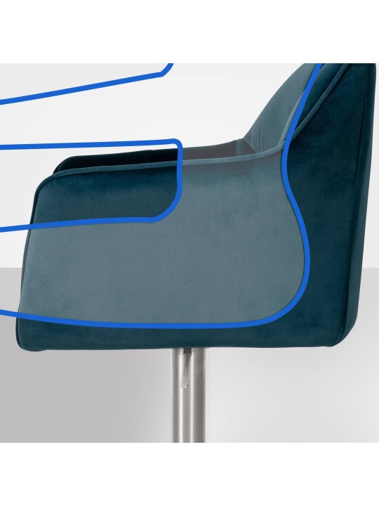 Tabouret de bar Damaso E velours, vert