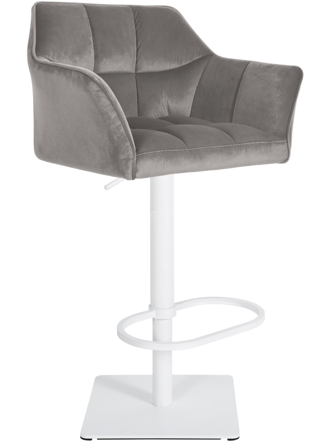 Tabouret de bar Damaso W velours, gris