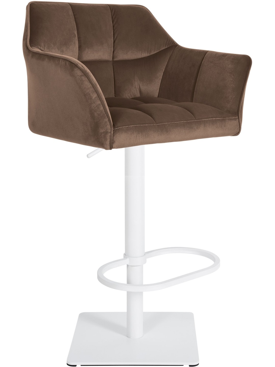 Tabouret de bar Damaso W velours, brun