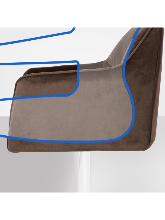 Tabouret de bar Damaso W velours, brun Tabouret de bar Damaso W velours, brun