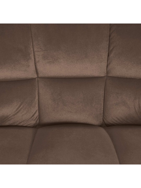 Tabouret de bar Damaso B velours avec structure 4 pieds, brun