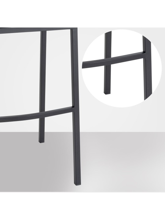 Tabouret de bar Damaso B velours avec structure 4 pieds, brun