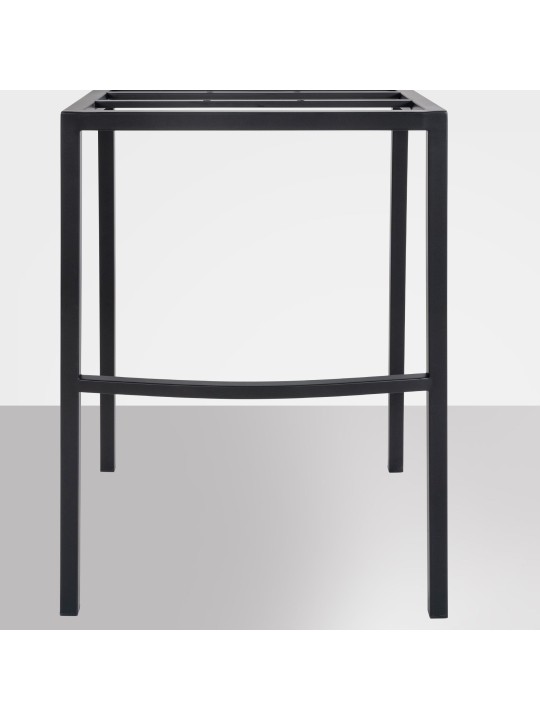 Tabouret de bar Damaso B velours avec structure 4 pieds, brun