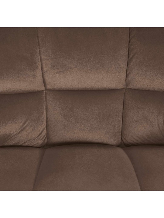 Tabouret de bar Damaso E velours avec structure 4 pieds, brun