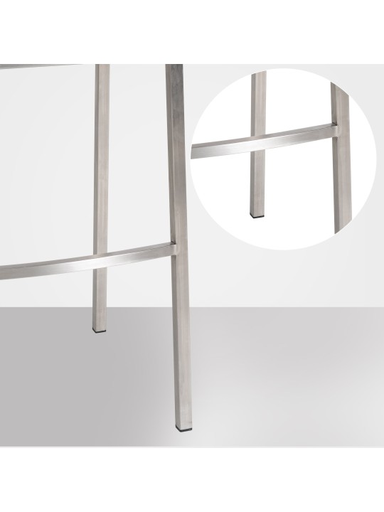 Tabouret de bar Damaso E velours avec structure 4 pieds, brun