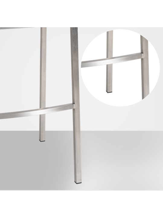 Tabouret de bar Damaso E velours avec structure 4 pieds, vert