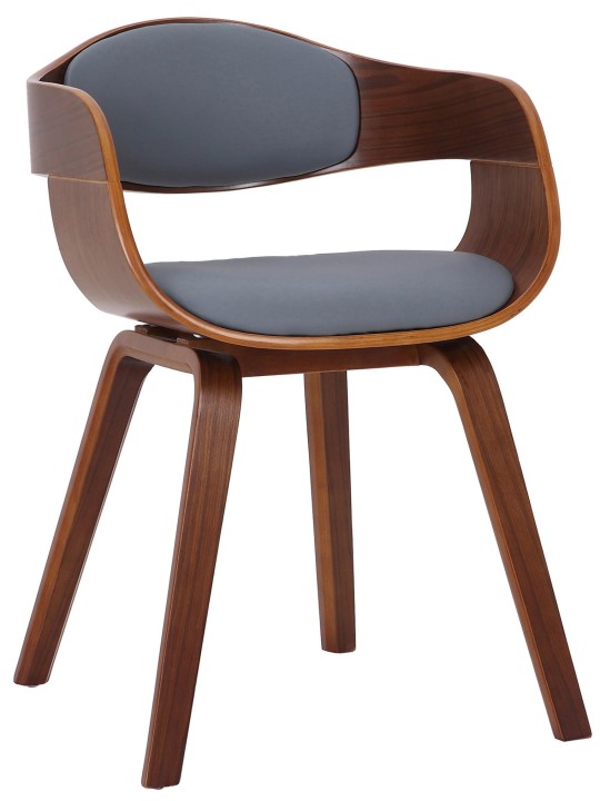 Chaise visiteur Kingston simili cuir, noyer/gris Chaise visiteur Kingston simili cuir, noyer/gris