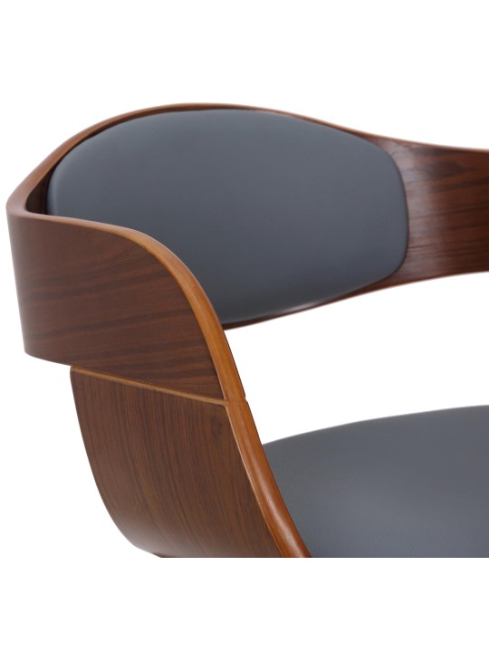 Chaise visiteur Kingston simili cuir, noyer/gris Chaise visiteur Kingston simili cuir, noyer/gris