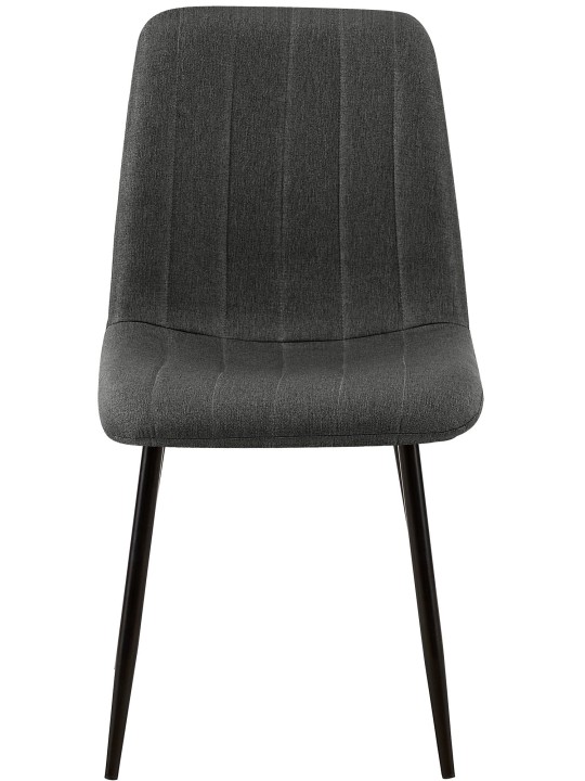 Lot de 4 chaises Dijon tissu, gris foncé
