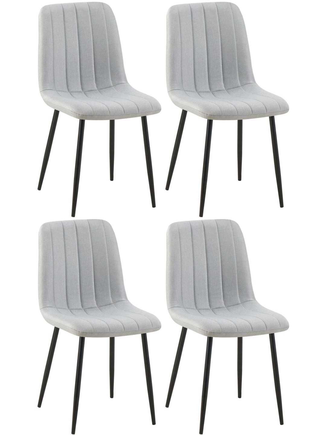 Lot de 4 chaises Dijon tissu, gris