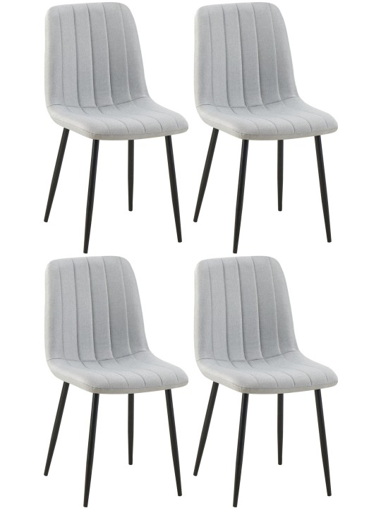 Lot de 4 chaises Dijon tissu, gris
