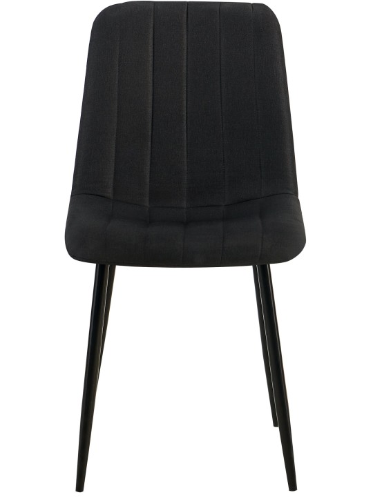 Lot de 4 chaises Dijon tissu, noir