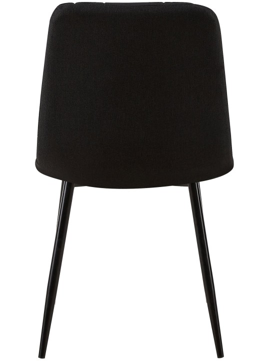 Lot de 4 chaises Dijon tissu, noir