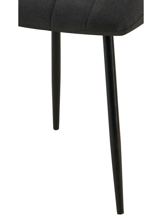Lot de 4 chaises Dijon tissu, noir