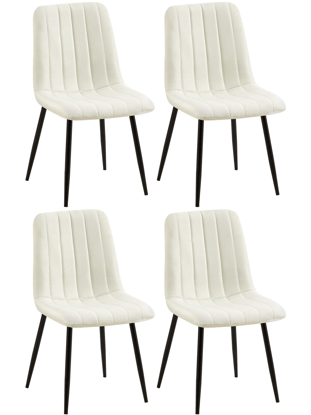 Lot de 4 chaises Dijon tissu, crème
