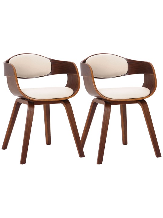 Lot de 2 chaises Kingston simili cuir, noyer/crème Lot de 2 chaises Kingston simili cuir, noyer/crème