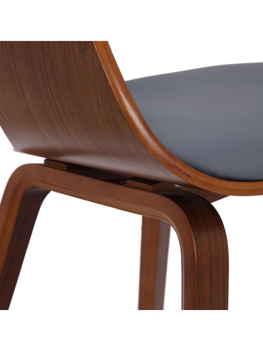 Lot de 2 chaises Kingston simili cuir, noyer/gris Lot de 2 chaises Kingston simili cuir, noyer/gris