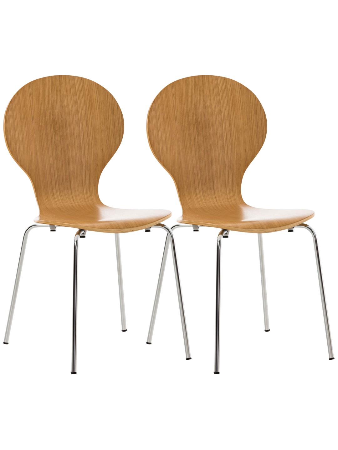 Lot de 2 chaises visiteur Diego, chêne