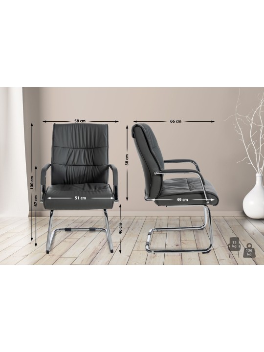 Chaise visiteur Sievert, gris