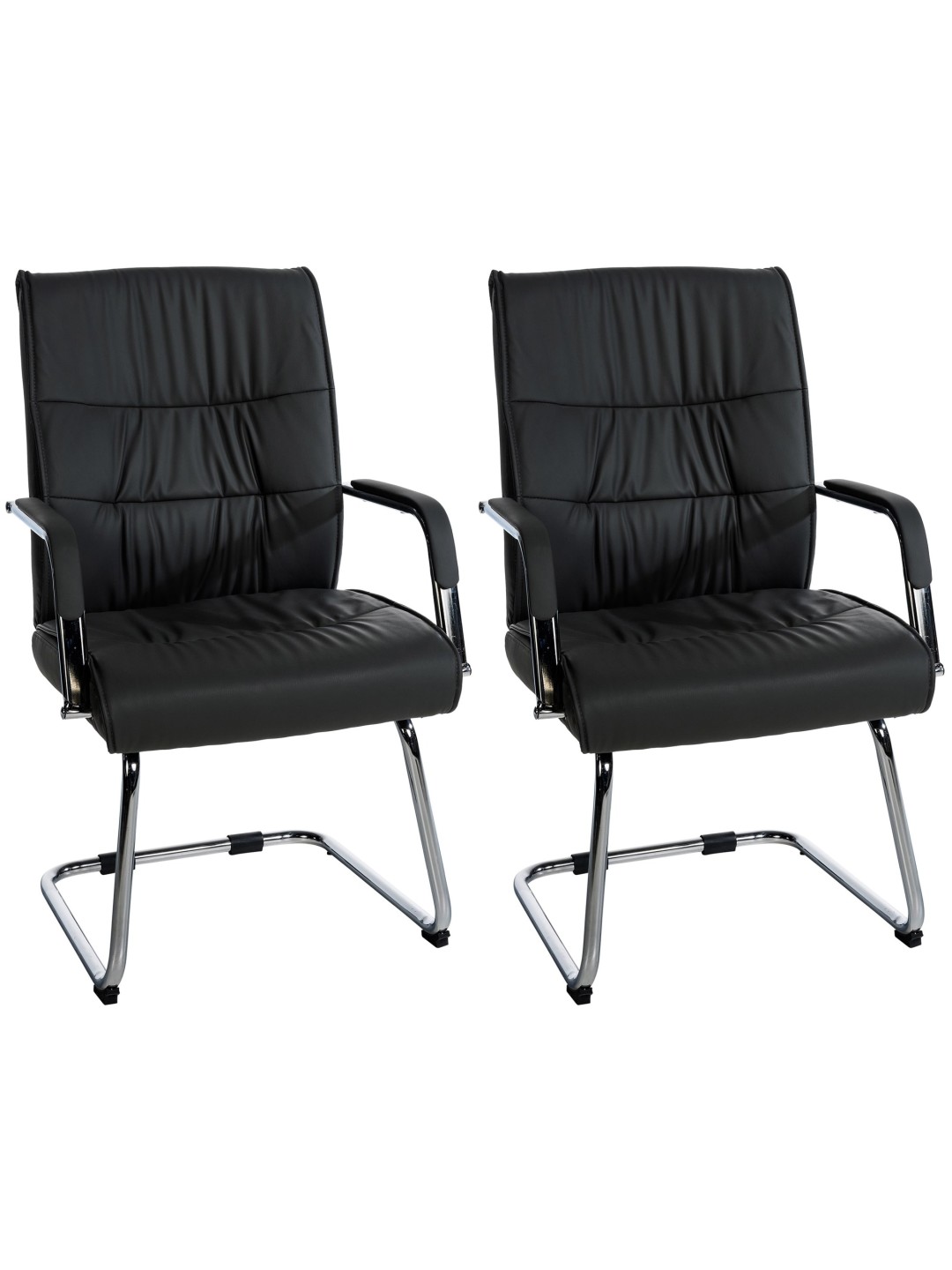 Lot de 2 chaises visiteurs Sievert, noir