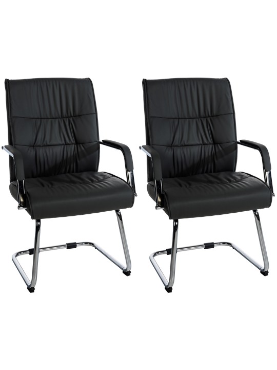 Lot de 2 chaises visiteurs Sievert, noir
