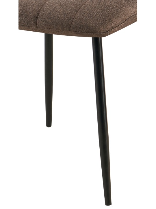 Lot de 4 chaises Dijon tissu, brun