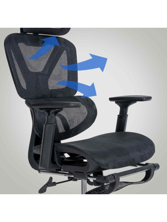 Chaise de bureau Grover, noir