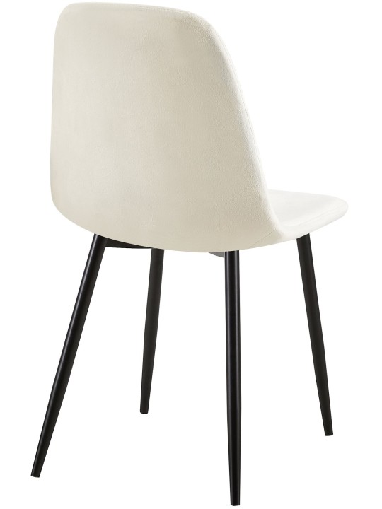 Lot de 4 chaises Giverny velours, blanc crème Lot de 4 chaises Giverny velours, blanc crème