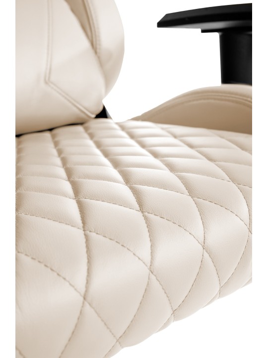 Chaise de bureau Keren cuir véritable, crème Chaise de bureau Keren cuir véritable, crème