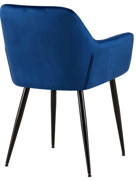 Lot de 2 chaises de salle à manger Emia velours, bleu