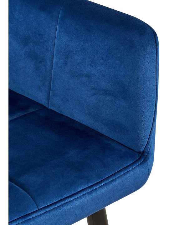 Lot de 2 chaises de salle à manger Emia velours, bleu