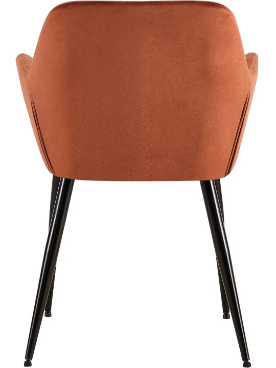 Lot de 2 chaises de salle à manger Emia velours, brun