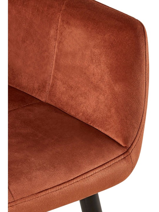 Lot de 2 chaises de salle à manger Emia velours, brun