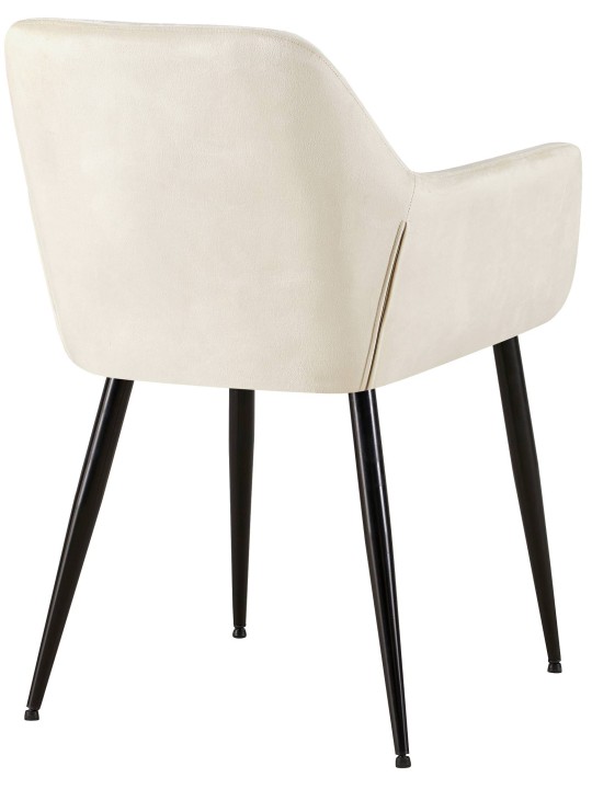 Lot de 2 chaises de salle à manger Emia velours, crème