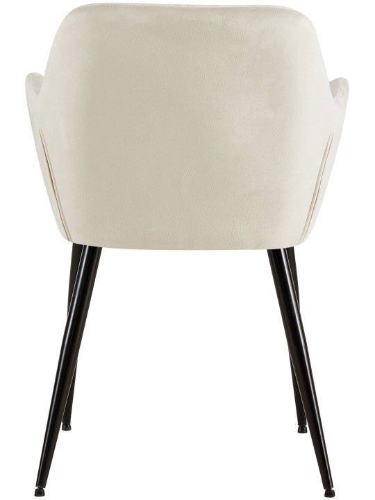 Lot de 2 chaises de salle à manger Emia velours, crème