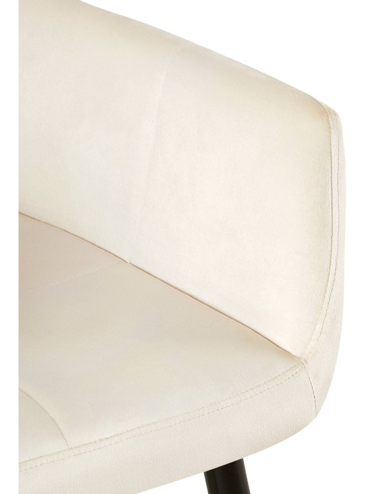 Lot de 2 chaises de salle à manger Emia velours, crème
