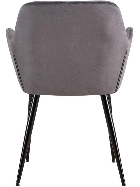 Lot de 2 chaises de salle à manger Emia velours, gris