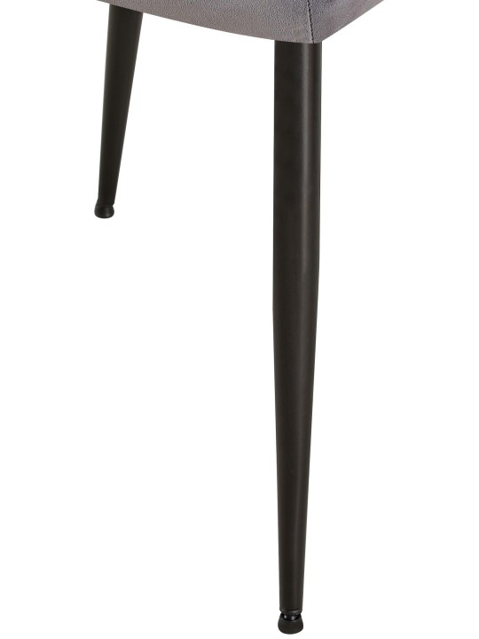 Lot de 2 chaises de salle à manger Emia velours, gris