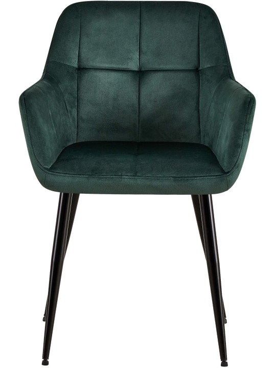 Lot de 2 chaises de salle à manger Emia velours, vert