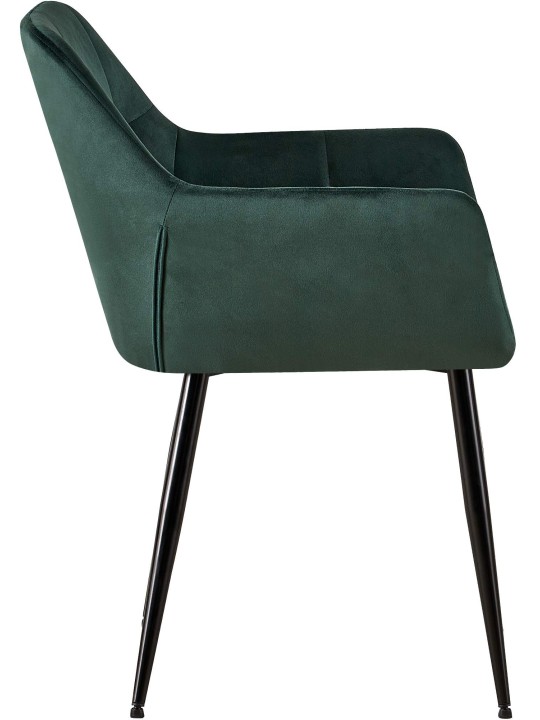Lot de 2 chaises de salle à manger Emia velours, vert