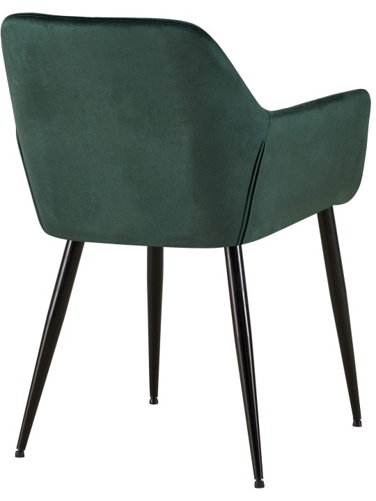 Lot de 2 chaises de salle à manger Emia velours, vert