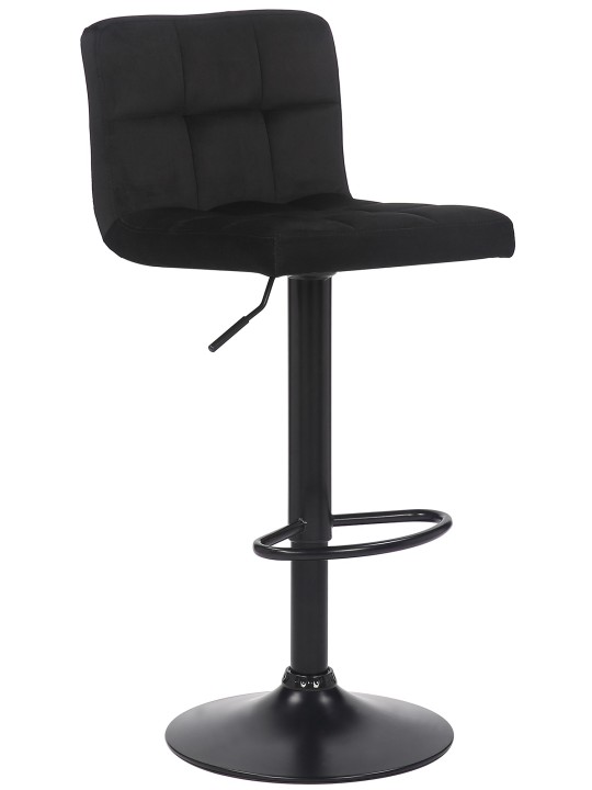 Tabouret de bar Feni velours, noir