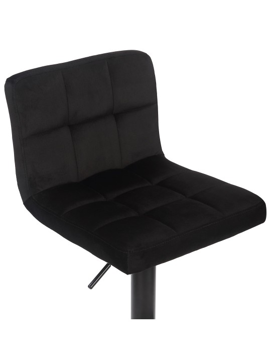 Tabouret de bar Feni velours, noir