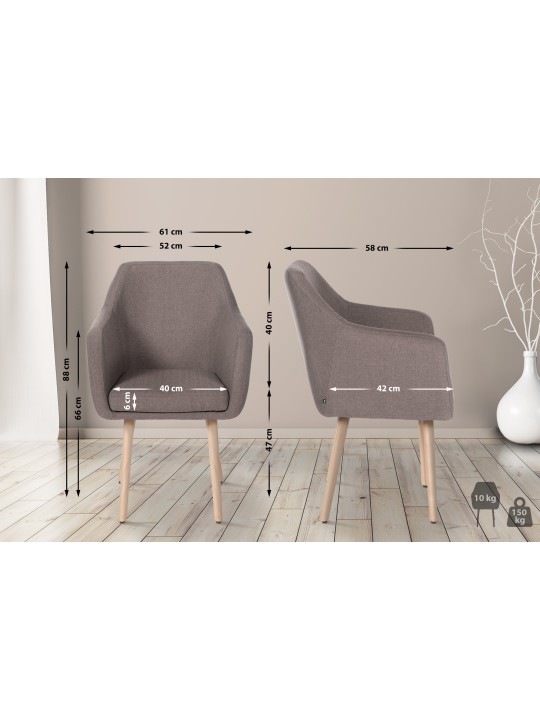 Chaise visiteur Utrecht tissu naturel, taupe