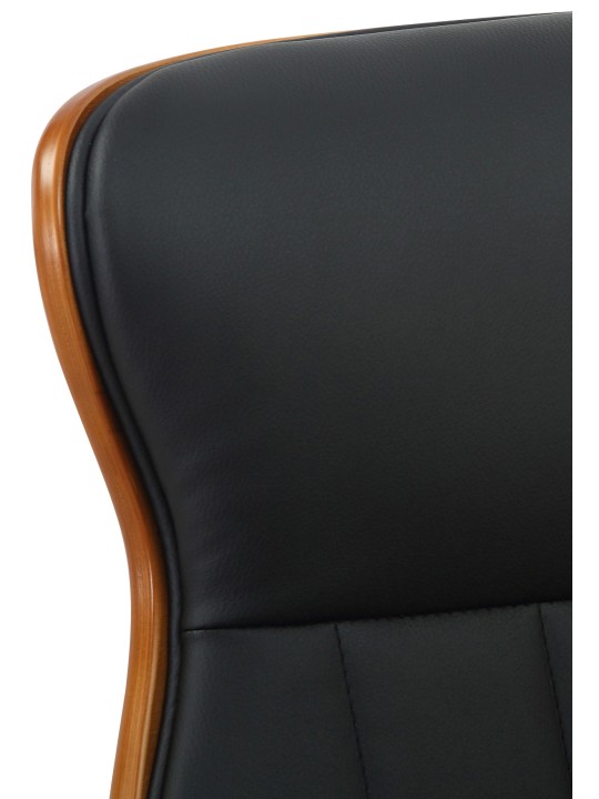 Chaise de bureau Melilla simili cuir, noyer/noir